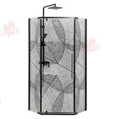 Душевой уголок AvaCan PB90 90х90 стекло тонированное профиль черный без поддона - фото 2