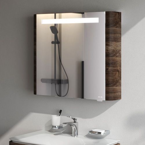 Зеркало-шкаф Am.Pm Sensation M30MCR0801NF 80х70 подвесной цвет коричневый - фото 4