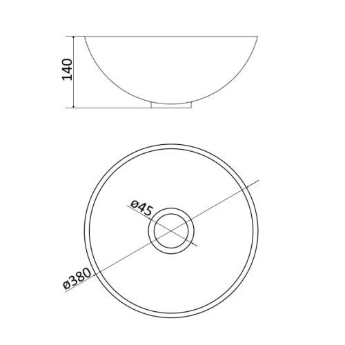 Раковина из искусственного камня MonteBianco Nemi 390 20141 40х40 встраиваемая цвет белый без отверстий под смеситель - фото 5