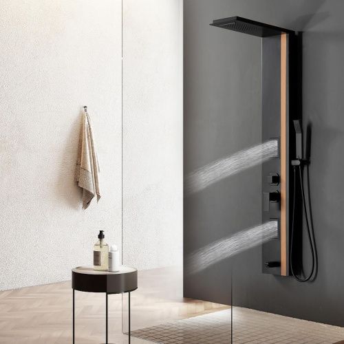 Душевая панель Cerutti SPA CT10400 настенная цвет черный - фото 2