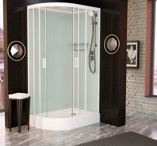 Душевая кабина Frank 418419 100х80 асимметричная с крышей ориентация правая - фото 2