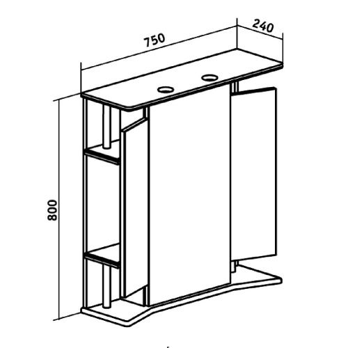 Зеркало-шкаф Runo Валенсия 00000000019 80х80 подвесной цвет белый - фото 4