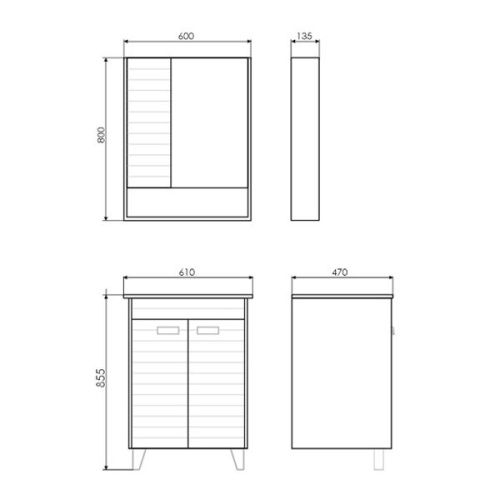 Тумба с раковиной Comforty Клеон 00-00002044CF 60х50 напольная цвет серый - фото 2