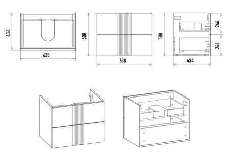 Тумба под раковину Brevita Vega VEG-09070-0102Я 60х40 подвесная цвет белый