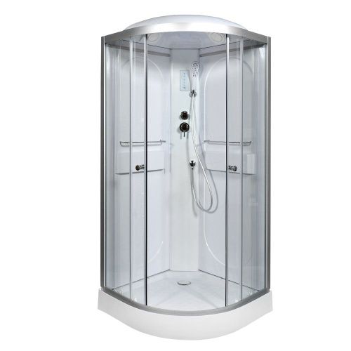 Душевая кабина AvaCan L608LED 80х80 четверть круга с крышей ориентация универсальная - фото 2