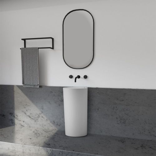 Раковина из искусственного камня Abber STEIN AS2506 50х50 напольная цвет белый без отверстий под смеситель - фото 3