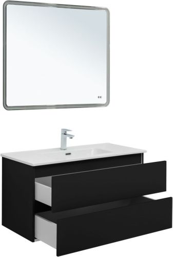 Тумба под раковину Aquanet Вега 2.0 00337945 100х50 подвесная цвет синий - фото 2