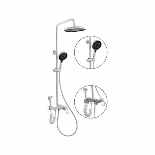 Душевая стойка Fashun A2483-8 настенная цвет белый - фото 2