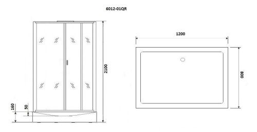 Душевая кабина Niagara Premium 60120114QR 120х80 прямоугольная с крышей ориентация правая - фото 3