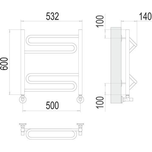 Полотенцесушитель водяной Terminus 4670078530431 55х60 хром - фото 3