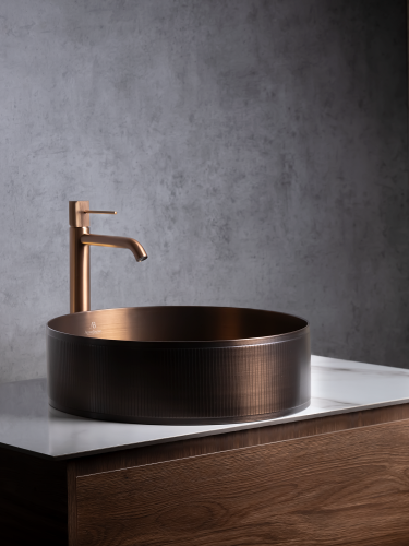 Раковина из нержавеющей стали AltroBagno Costoso AltroBagnoCostoso001008BrAn 40х40 накладная цвет бронза - фото 4