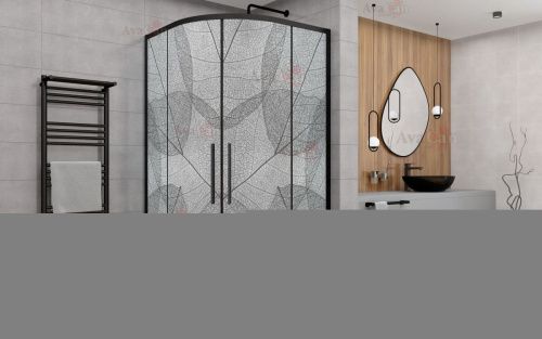 Душевой уголок AvaCan HB120MT 120х120 стекло матовое профиль черный без поддона - фото 5
