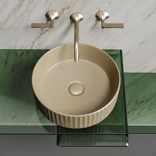 Раковина из сантехнического фарфора Ceramica Nova ELEMENT CN6057MC 40х40 накладная цвет коричневый без отверстий под смеситель - фото 5