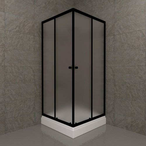 Душевой уголок Тритон Вента Щ0000064629 90х90 стекло матовое профиль черный с поддоном - фото 3