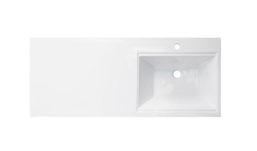 Раковина из искусственного камня Эстет Даллас ФР-00014934 120х50 накладная цвет белый 1 отверстие под смеситель - фото 3