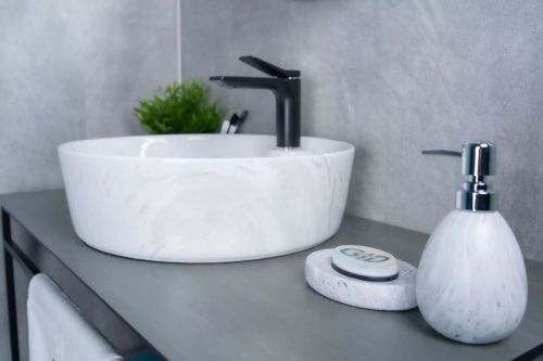 Раковина керамическая Gid 53321 40х40 накладная цвет белый без отверстий под смеситель - фото 3