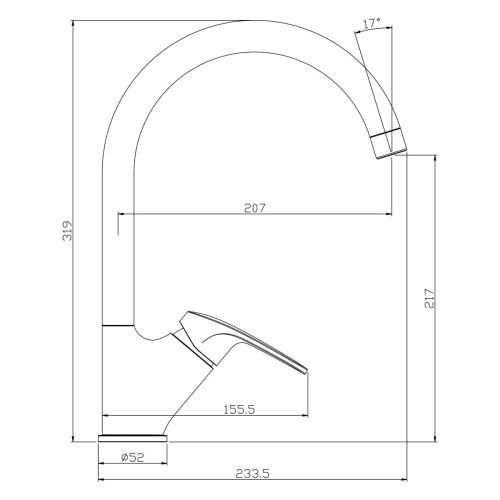 Смеситель для кухни Rossinka RS45 RS45-23 на мойку хром - фото 3