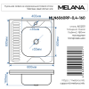 Кухонная мойка Melana 073 t R (*20) 60х60 цвет хром поверхность матовая