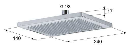 Верхний душ Daniel A59215 15х25 черный - фото 2