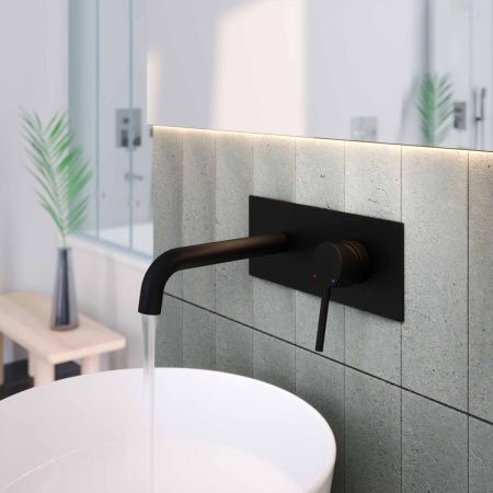 Смеситель для раковины Berges VENTAS 76010 встраиваемый в стену черный