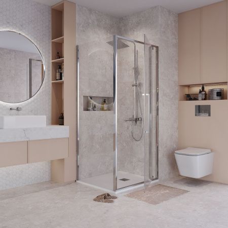 Душевой уголок Niagara Nova NG-66-9A-A100-34 100х90 стекло прозрачное профиль хром без поддона