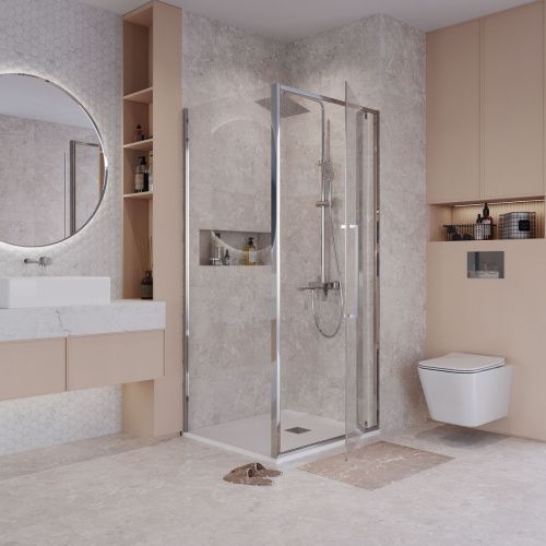 Душевой уголок Niagara Nova NG-66-9A-A90-34 90х90 стекло прозрачное профиль хром без поддона - фото 3