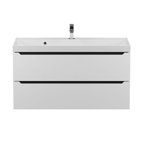 Тумба под раковину Uperwood Tanos 2930205144 100х50 подвесная цвет белый - фото 2