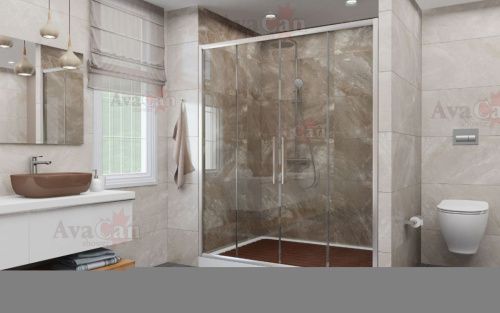 Душевая дверь AvaCan FC2-170 190х195 стекло прозрачное профиль хром - фото 3