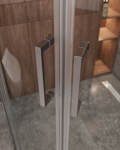 Душевой уголок Cezares MOLVENO MOLVENO-RH-2-120/90-C-GM-IV 120х90 стекло прозрачное профиль оружейная сталь без поддона - фото 2