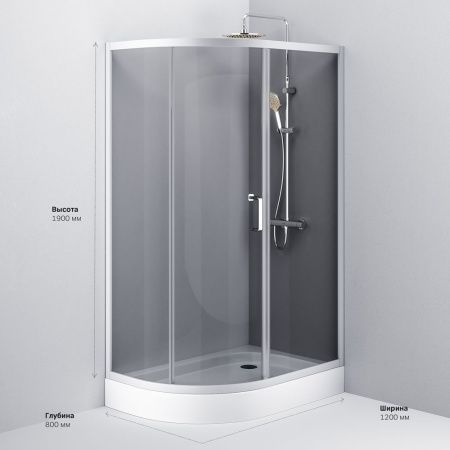 Душевой уголок Am.Pm Like W83G-302U120CG64 120х80 стекло тонированное профиль хром без поддона