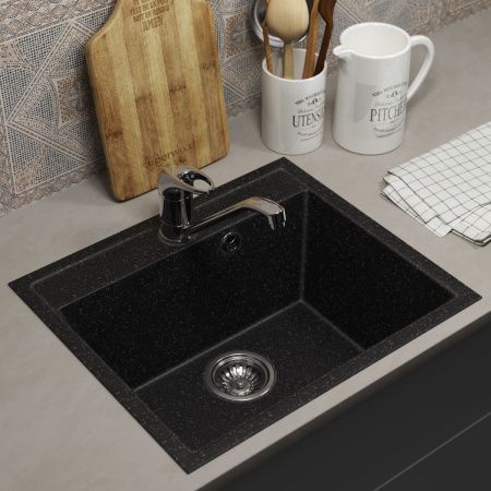 Кухонная мойка Uperwood ECON UPD-408 4910201234 50х40 цвет черный поверхность матовая