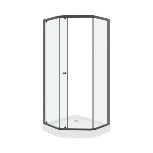 Душевой уголок Parly ZEP91B 90х90 стекло прозрачное профиль черный с поддоном - фото 3