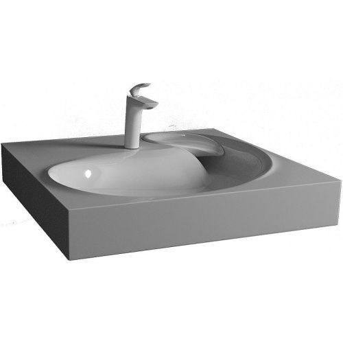 Раковина из искусственного камня Jorno 4627173210348 60х60 накладная цвет белый - фото 2