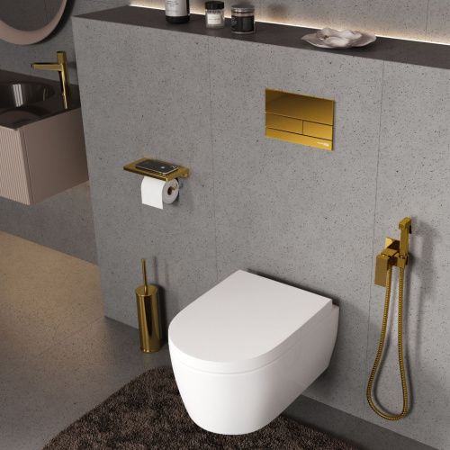 Клавиша смыва механическая Wasserkraft PG04 цвет золото - фото 3