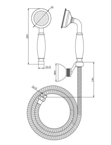 Душевая лейка Cezares LIRA-M LIRA-M-DEF2-02-Bi цвет бронза - фото 4