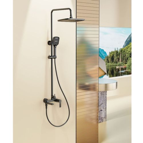 Душевая стойка Splenka S06.24.06 настенная цвет черный - фото 4