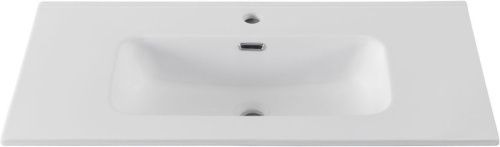 Раковина керамическая Aquanet Flat 00330432 90х50 полувстраиваемая цвет белый 1 отверстие под смеситель - фото 5