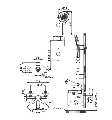 Смеситель для ванны Arrow AG3628CP-TZ настенный хром - фото 3
