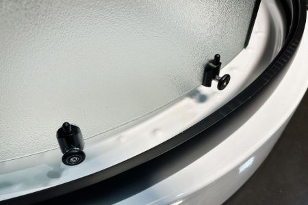 Душевой уголок Royal Bath HK RB90HK-C-BL-Practic 90х90 стекло рифленое профиль черный с поддоном