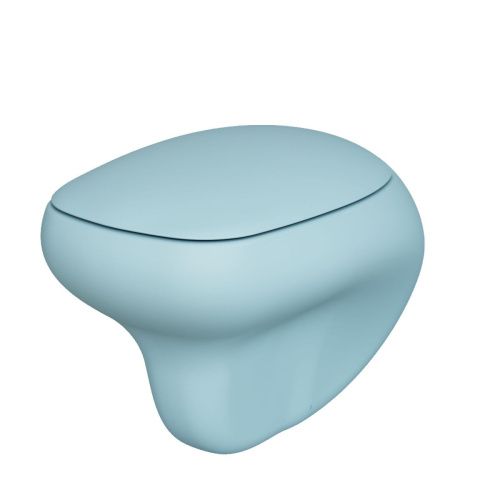 Чаша унитаза подвесная Ambassador Diamond 123T20801R цвет голубой без сиденья каскадный смыв