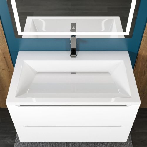 Раковина из искусственного камня Uperwood Olivia ROlivia80wg 80х50 полувстраиваемая цвет белый - фото 3