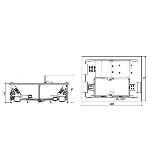 Ванна акриловая гидромассажная Jacuzzi Sharp SHA401E0A00 200х150 отдельностоящая прямоугольная - фото 2