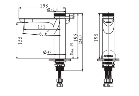 Смеситель Arrow AMP11872CP на раковину хром