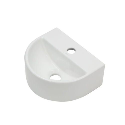 Раковина из сантехнического фарфора Melana 7781-805 31х26 подвесная цвет белый 1 отверстие под смеситель - фото 4