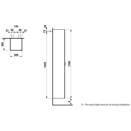 Шкаф-пенал Laufen Space 4.1090.1.160.103.1 30х170 цвет коричневый - фото 2