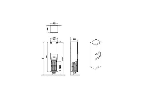 Шкаф-пенал Vitra Root Classic 68529 40х160 подвесной цвет синий - фото 2