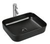 Раковина из сантехнического фарфора Sintesi SIN-LVB-APP-409BM 50х40 накладная цвет черный без отверстий под смеситель