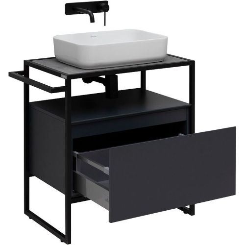 Тумба под раковину Allen Brau Priority 1.31001.AM 70х50 напольная цвет черный - фото 3