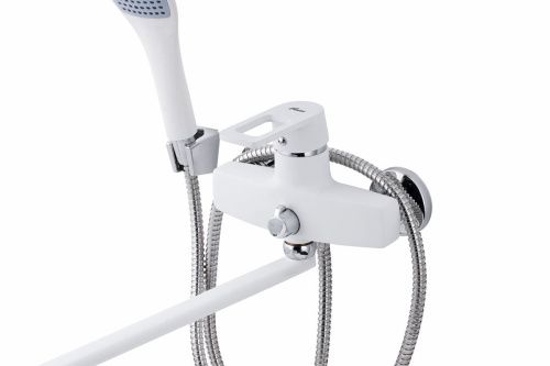 Смеситель для ванны и душа FAUZT FZs-W24 настенный белый - фото 2