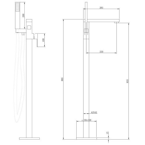 Смеситель Abber Daheim AF8215W напольный белый - фото 5